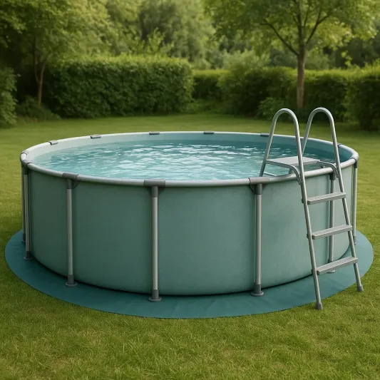 Runder Aufstellpool mit Stahlrahmen und Leiter PVC Grün Ø360x120cm-haveltrix