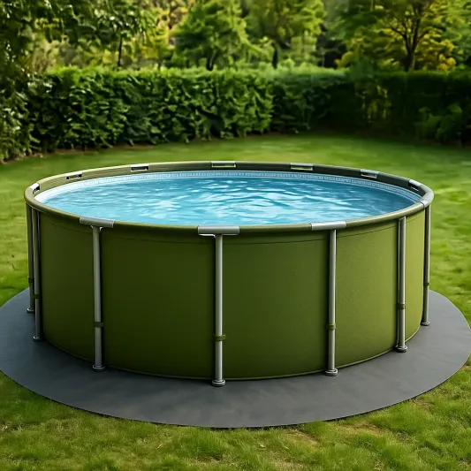 Runder Gartenpool Stahlrahmen PVC-beschichtetes Polyester Grün 10000L 366cm x 120cm-haveltrix