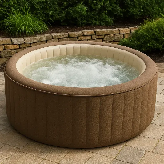 Runder aufblasbarer Whirlpool aus PVC, Braun-haveltrix