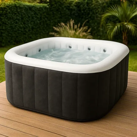 Aufblasbarer Whirlpool mit Jets, Schwarz/Weiß, 180 x 180 cm-haveltrix