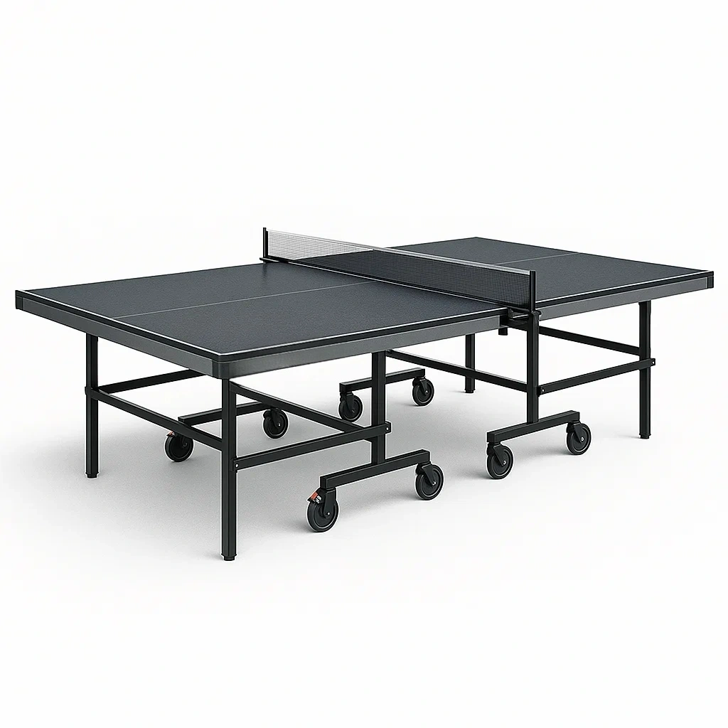 Tischtennistisch aus MDF und Stahl, Schwarz-furnovetra