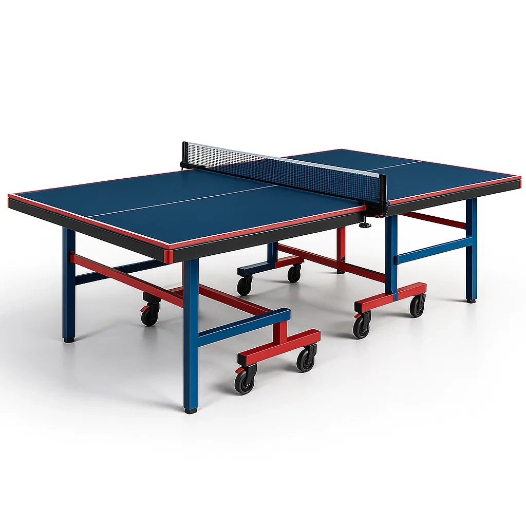 Tischtennisplatte aus MDF Blau/Rot klappbar mit Netz 274x152.5x76 cm-furnovetra