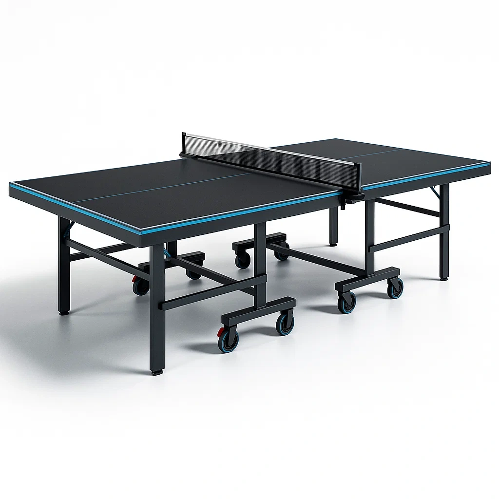 Tischtennisplatte Klappbar 274 cm x 152,5 cm x 76 cm Schwarz Metall-furnovetra