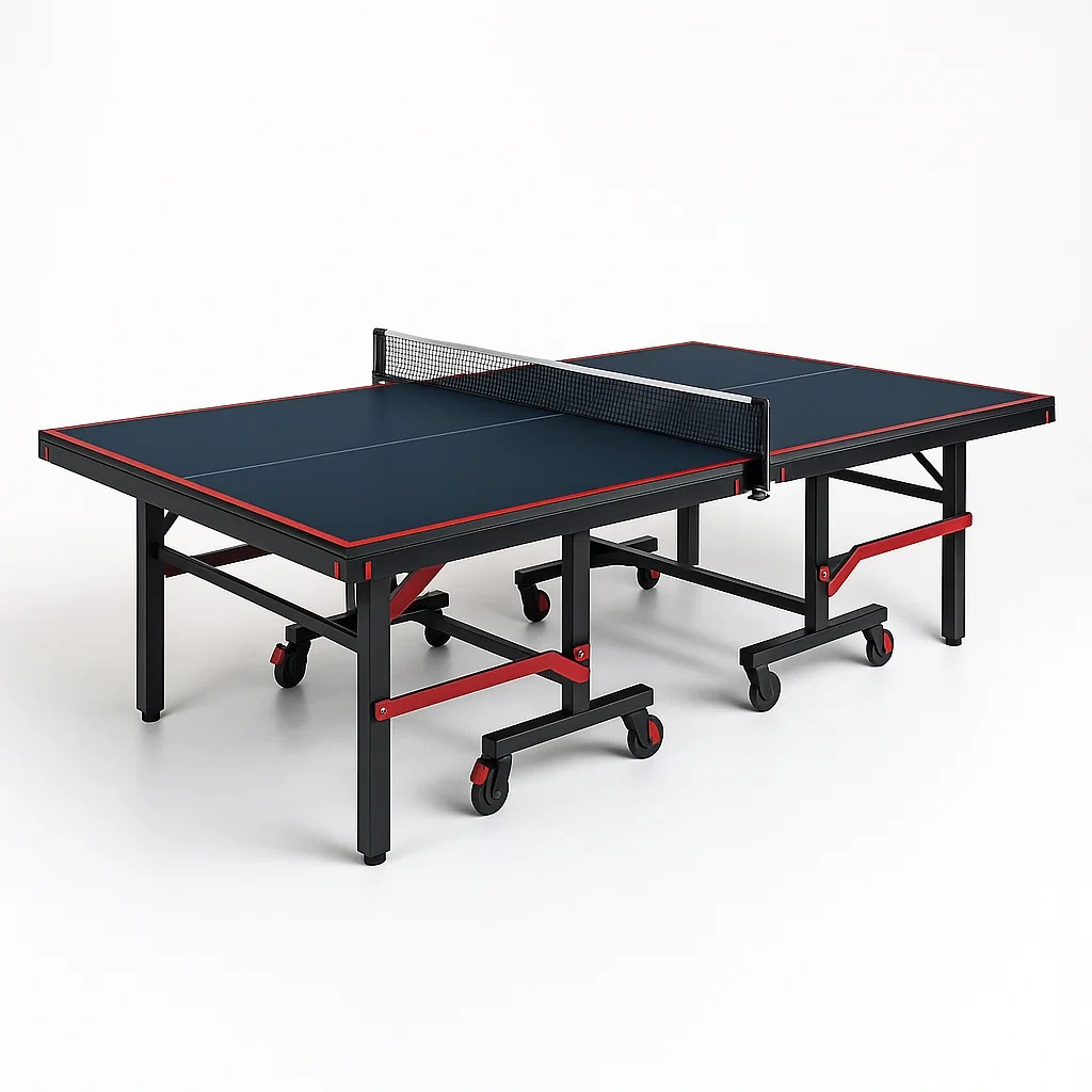 Klapptischtennistisch aus MDF und Stahl, Blau-furnovetra