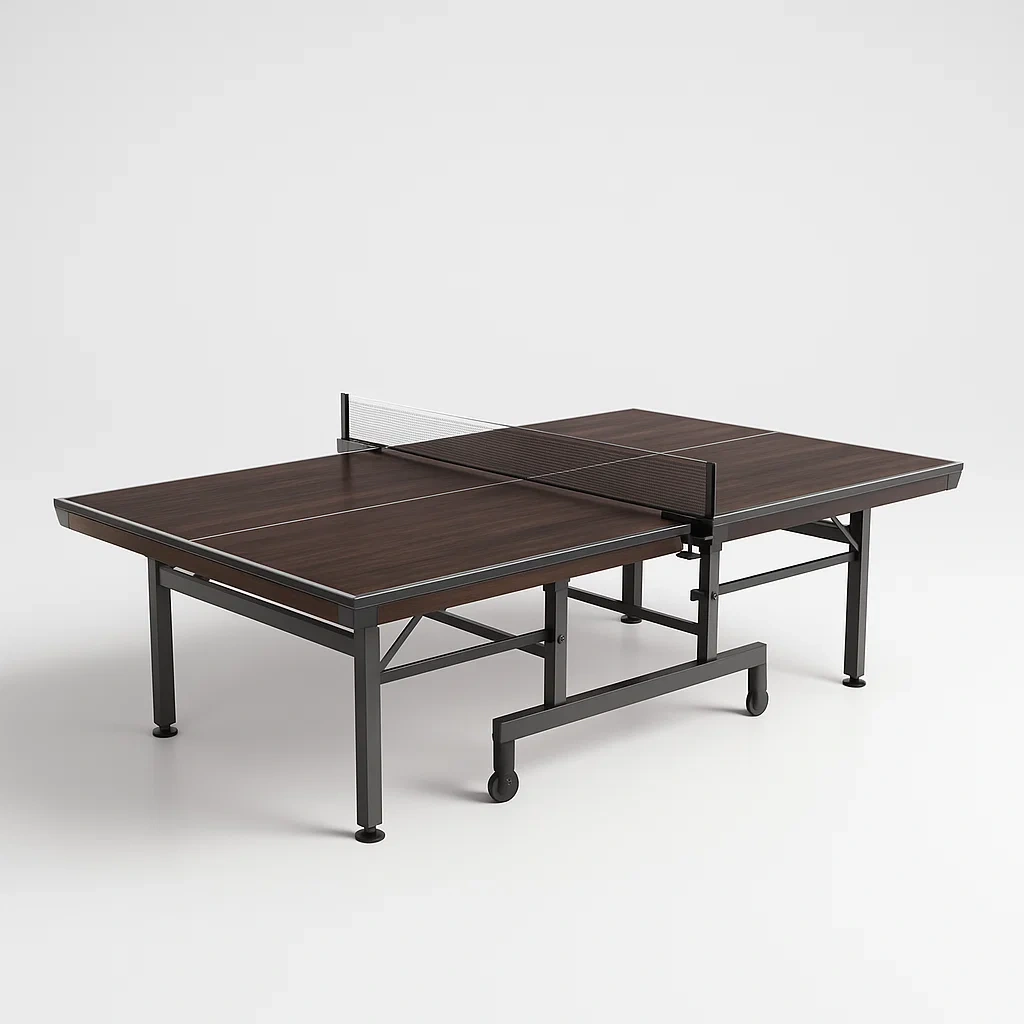 Tischtennisplatte Klappbar MDF Stahl Dunkelbraun 274 x 152.5 x 76 cm mit Netz-furnovetra