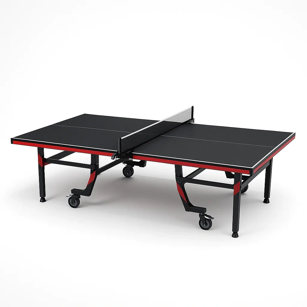 Tischtennisplatte Indoor Klappbar Schwarz/Rot MDF-furnovetra