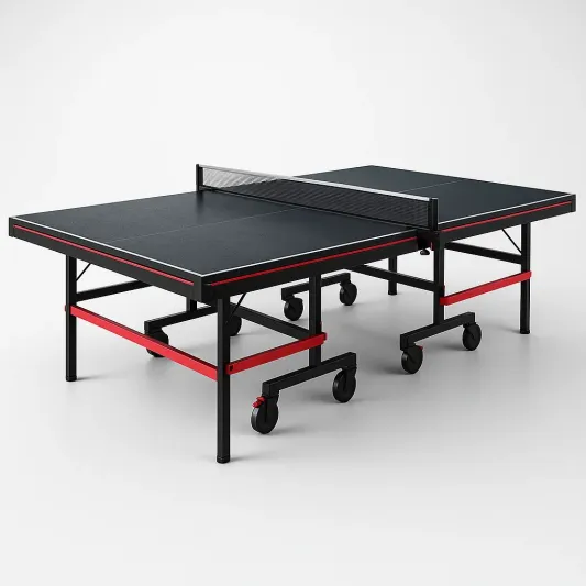 Tischtennistisch Klappbar MDF Schwarz/Rot 274x152x76 cm-furnovetra