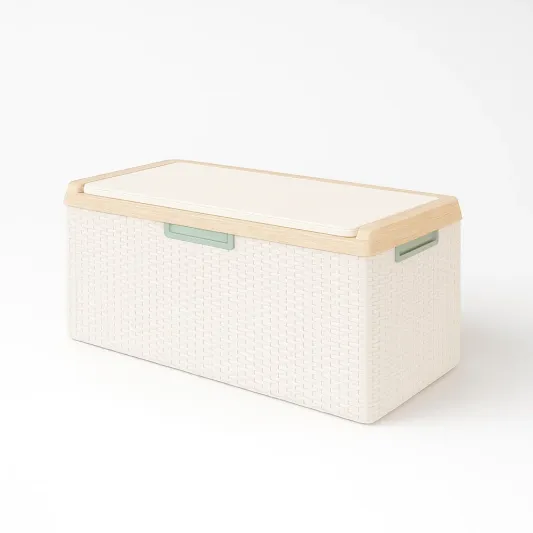 Aufbewahrungsbox Polypropylen Weiß mit MDF Rahmen-furnovetra