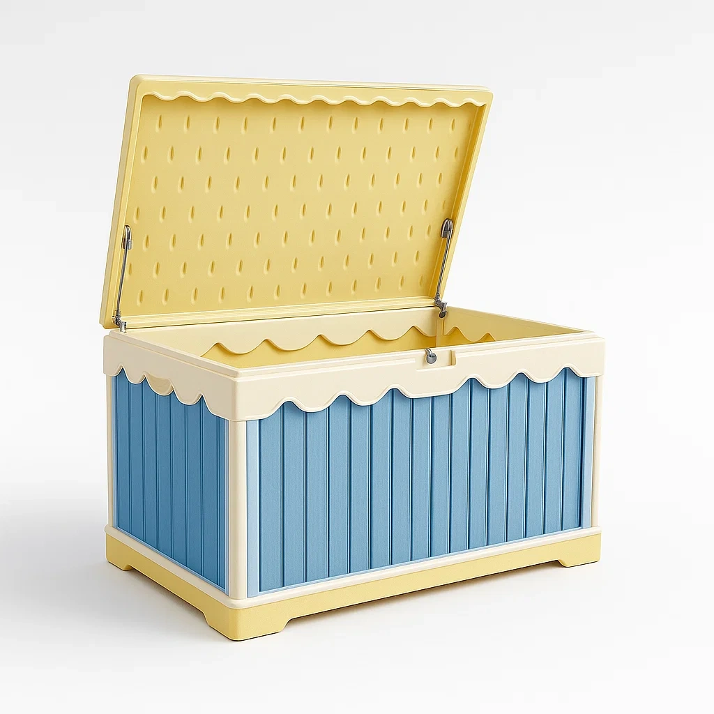 Kinderzimmer Aufbewahrungsbox Kunststoff Blau-Gelb-furnovetra