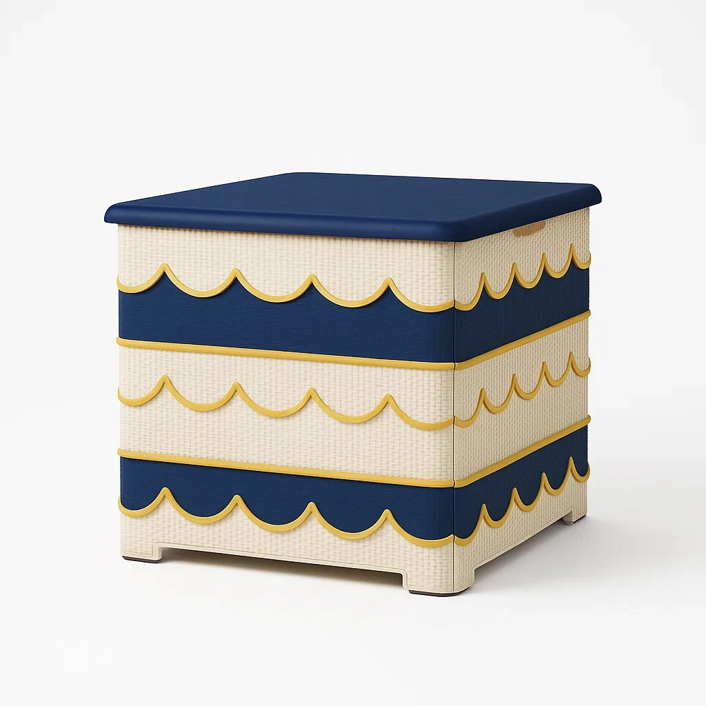Aufbewahrungsbox Polypropylen Beige/Blau 50x40x40 cm-furnovetra