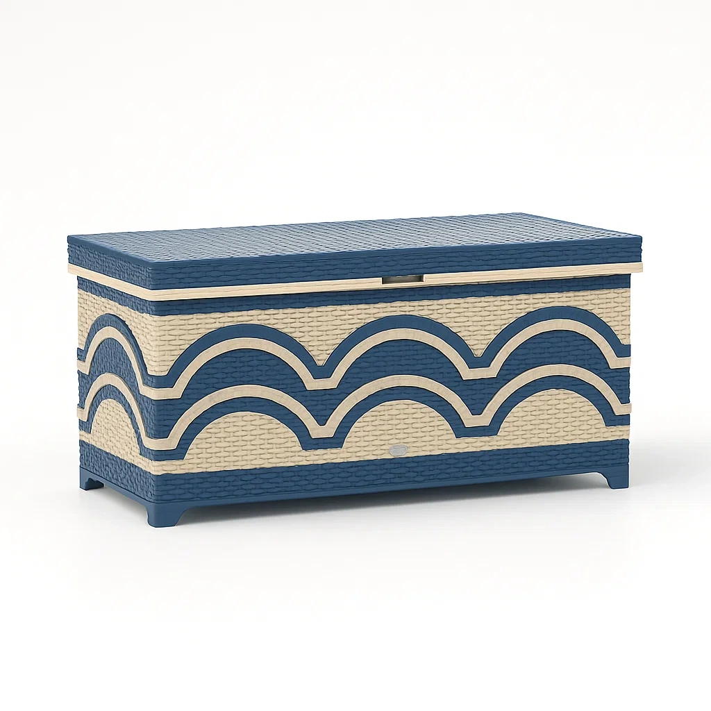 Aufbewahrungsbox Kunststoff Blau/Beige 120 x 52 x 60 cm-furnovetra