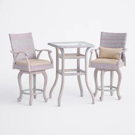 3-teiliges Rattan-Set mit Glasplatte-furnovetra