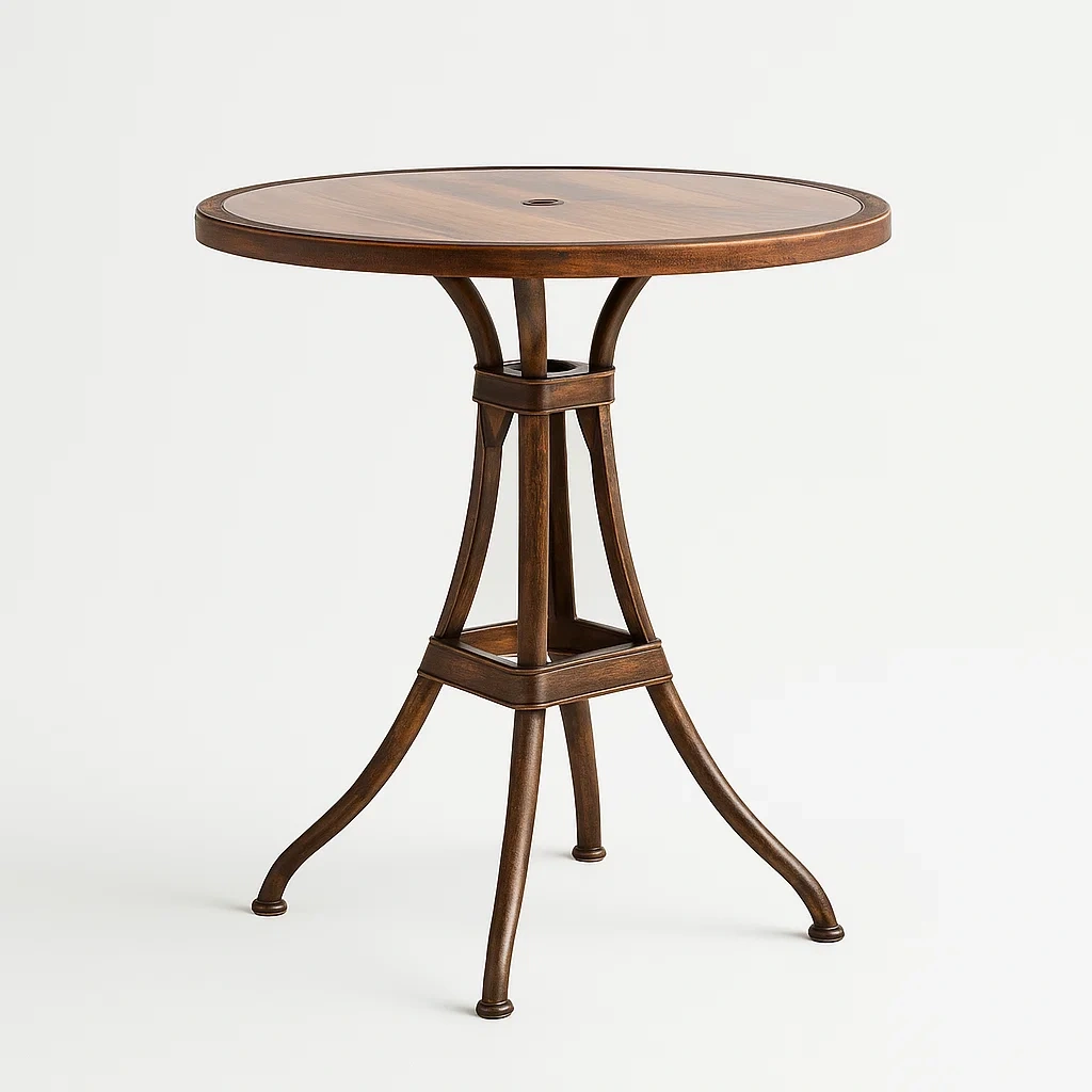 Runder Beistelltisch Holz Braun Ø 60 cm Höhe 75 cm-furnovetra