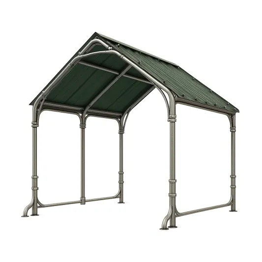 Aluminium Carport mit Polyethylen-Dach in Grün-trivelqor