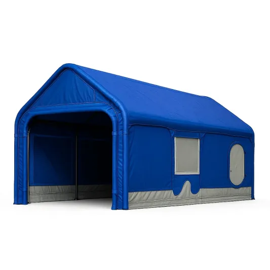 Blaues PVC-Lagerzelt 6m x 4m Wasserdicht Windfest-trivelqor