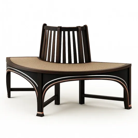 Holzeckbank mit Rattan-Sitzfläche 85 cm-trivelqor
