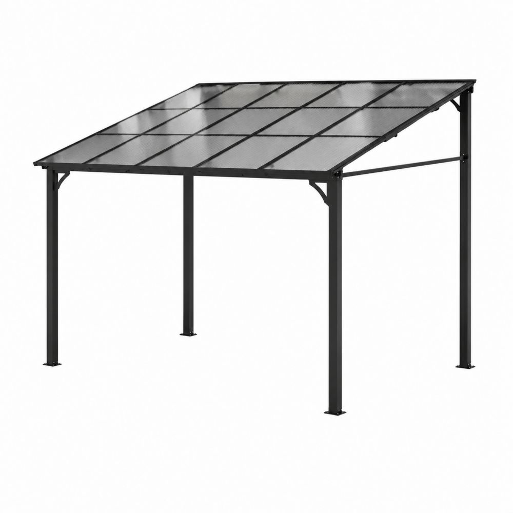 Abri de jardin en aluminium et polycarbonate noir