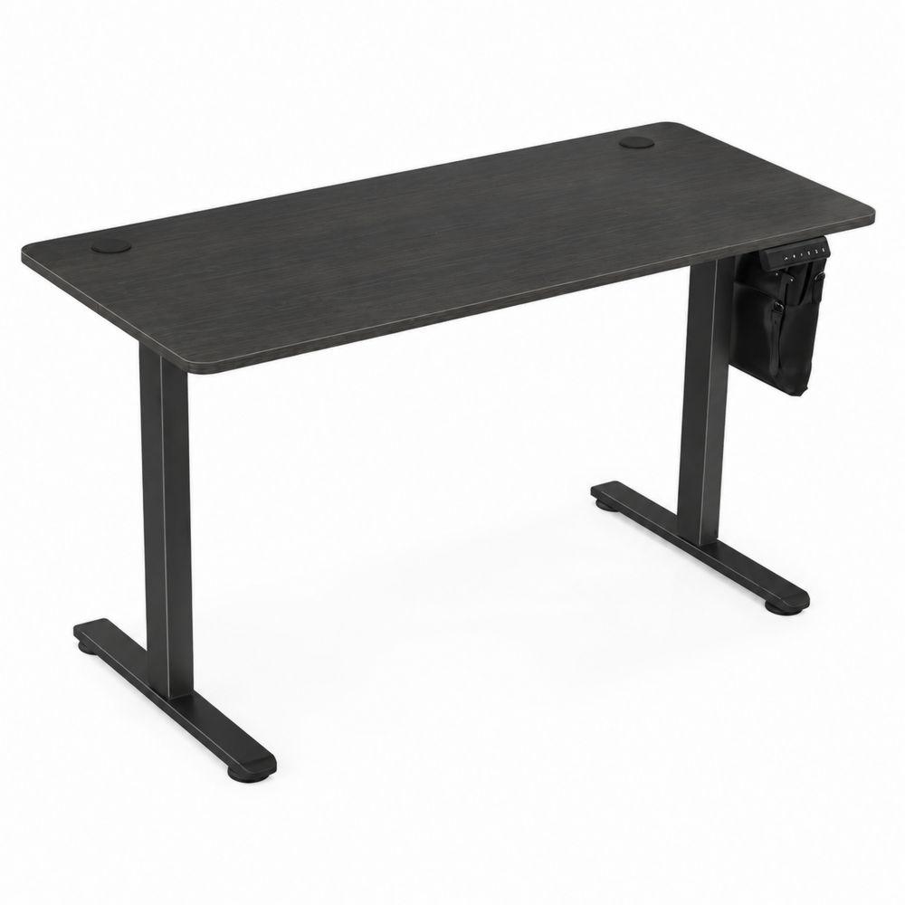 Bureau réglable en bois et acier noir