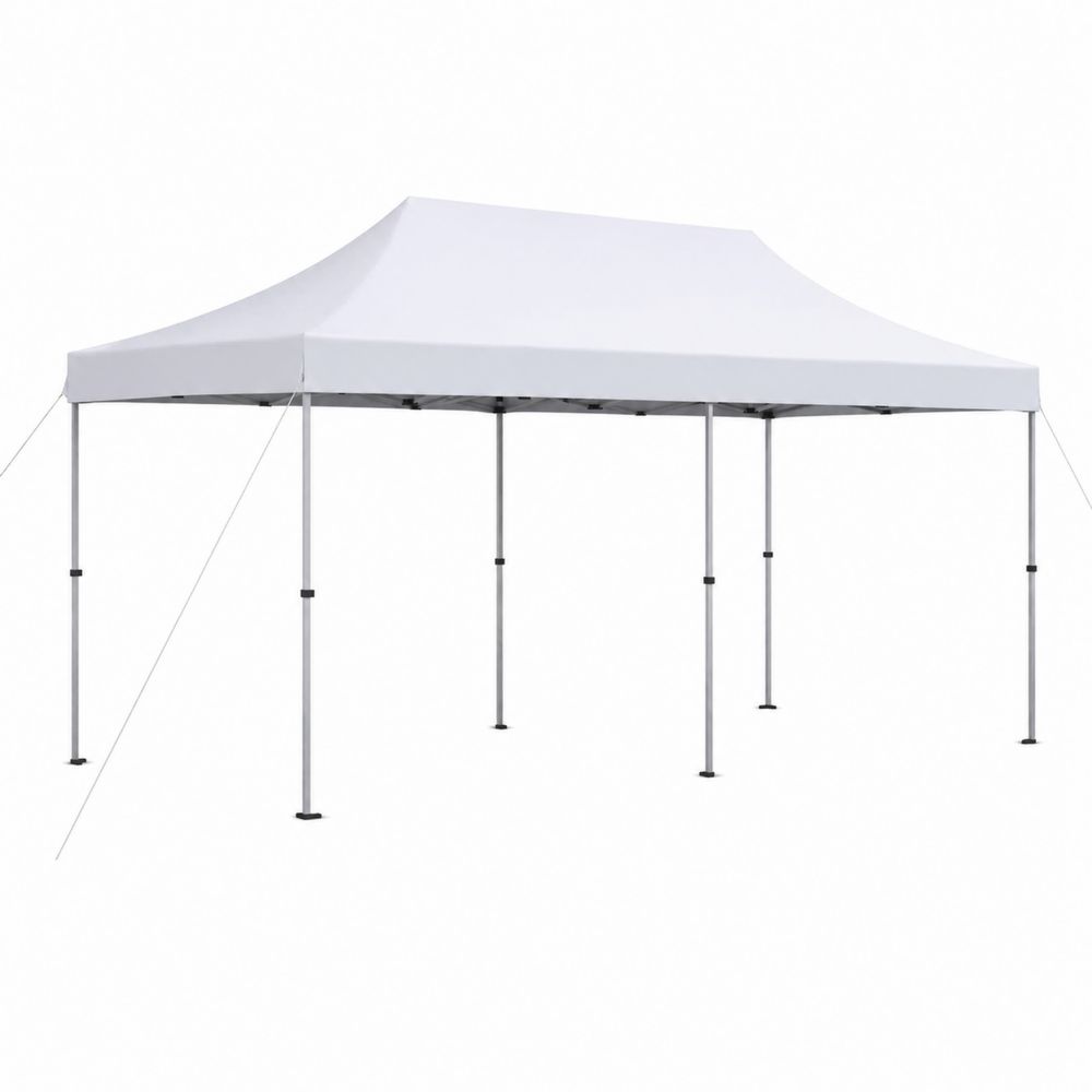 Tente Pliante en Métal et Tissu 300x600 cm Blanc