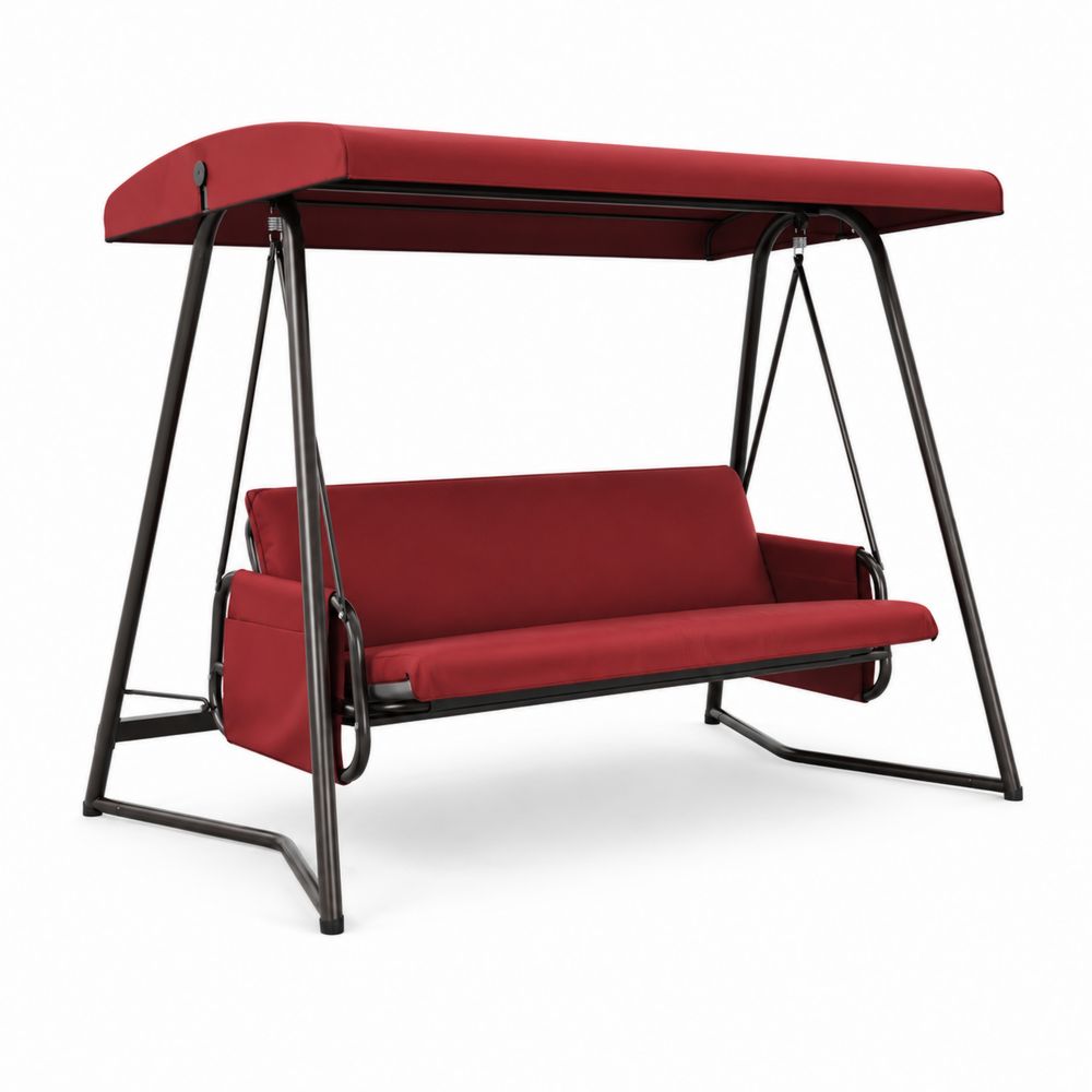 Balancelle d'extérieur en acier et polyester Rouge