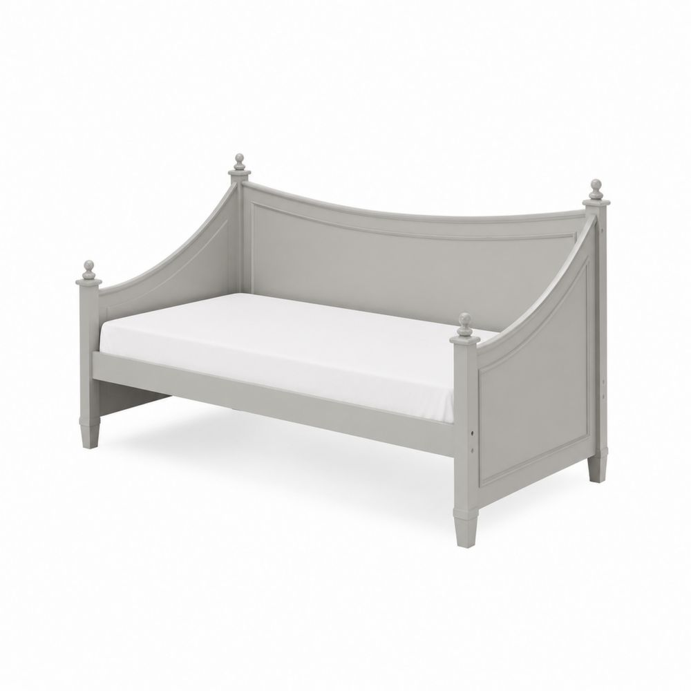 Lit banquette en bois gris 190x90 cm avec matelas