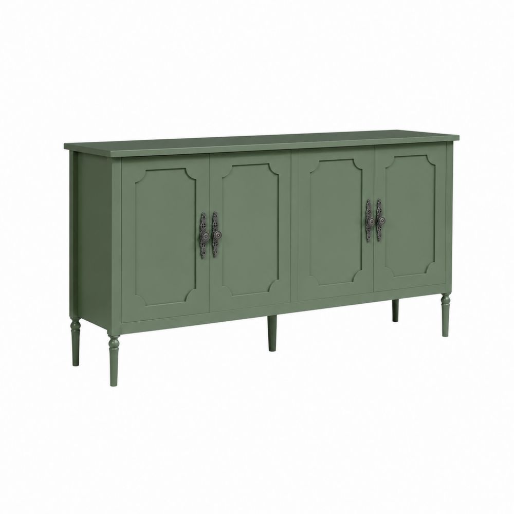 Buffet en bois vert avec 4 portes