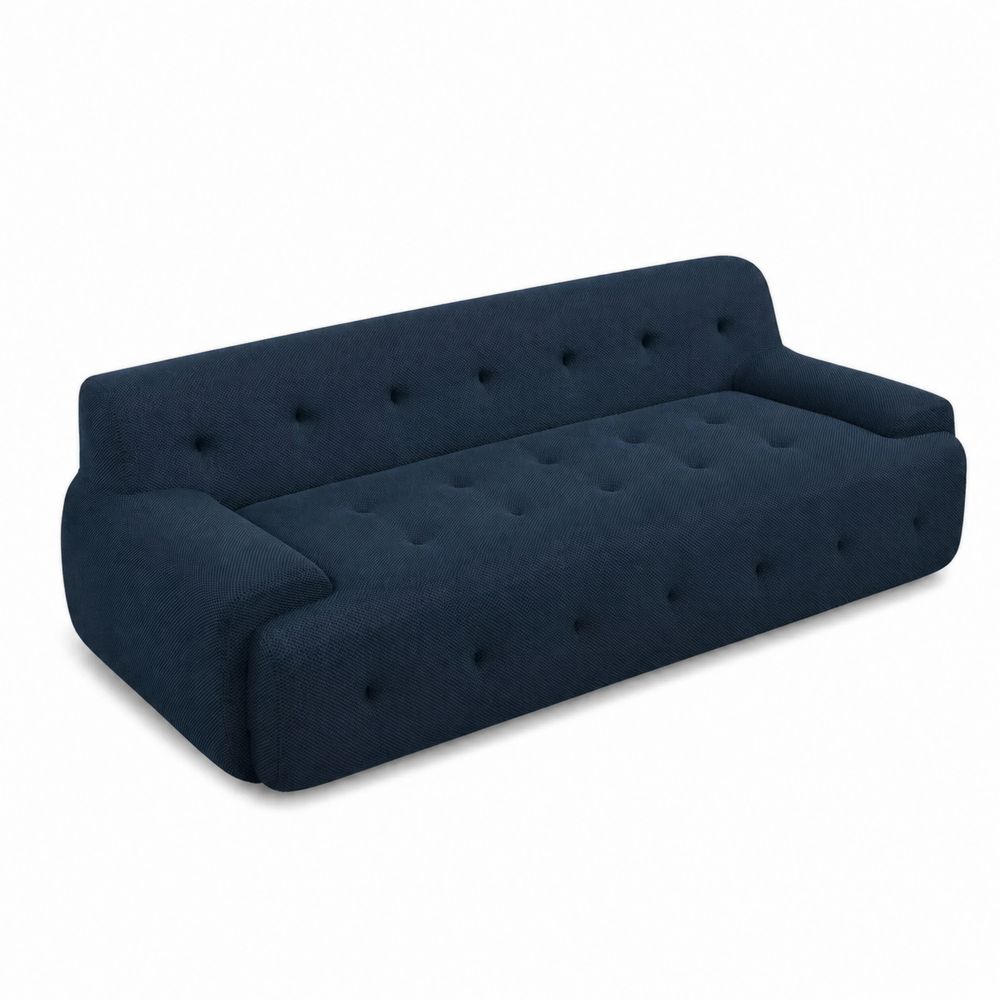 Canapé 3 places en tissu bleu foncé
