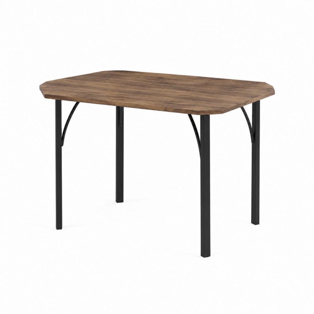 Table rectangulaire en bois MDF et métal noir 120x80x75 cm