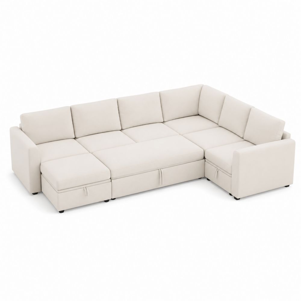 Canapé d'angle modulable en tissu