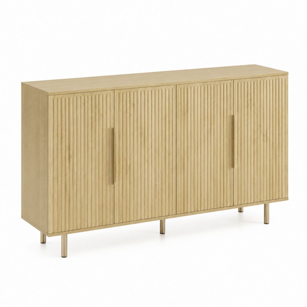 Buffet en Bois de Chêne à 4 Portes 180x45x90 cm