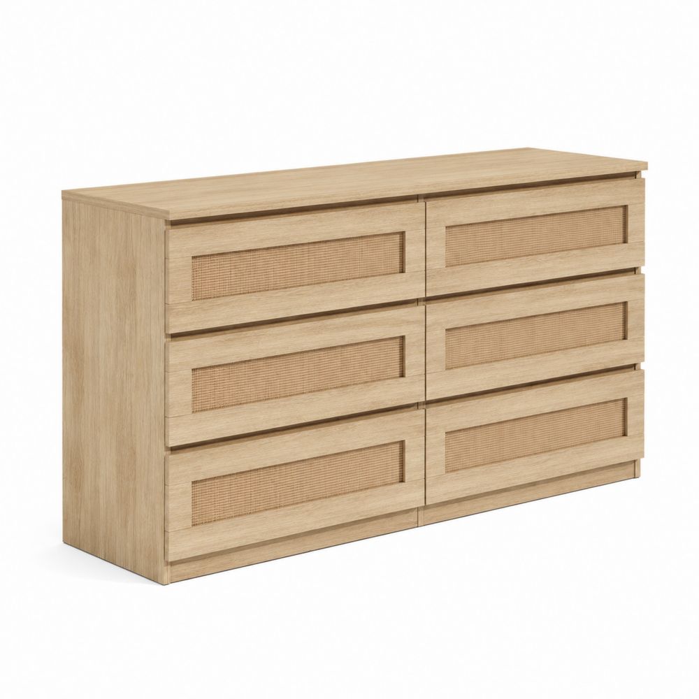 Commode en Bois à 6 Tiroirs