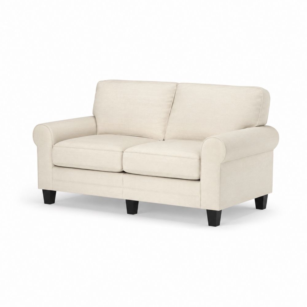 Canapé 2 places en tissu beige