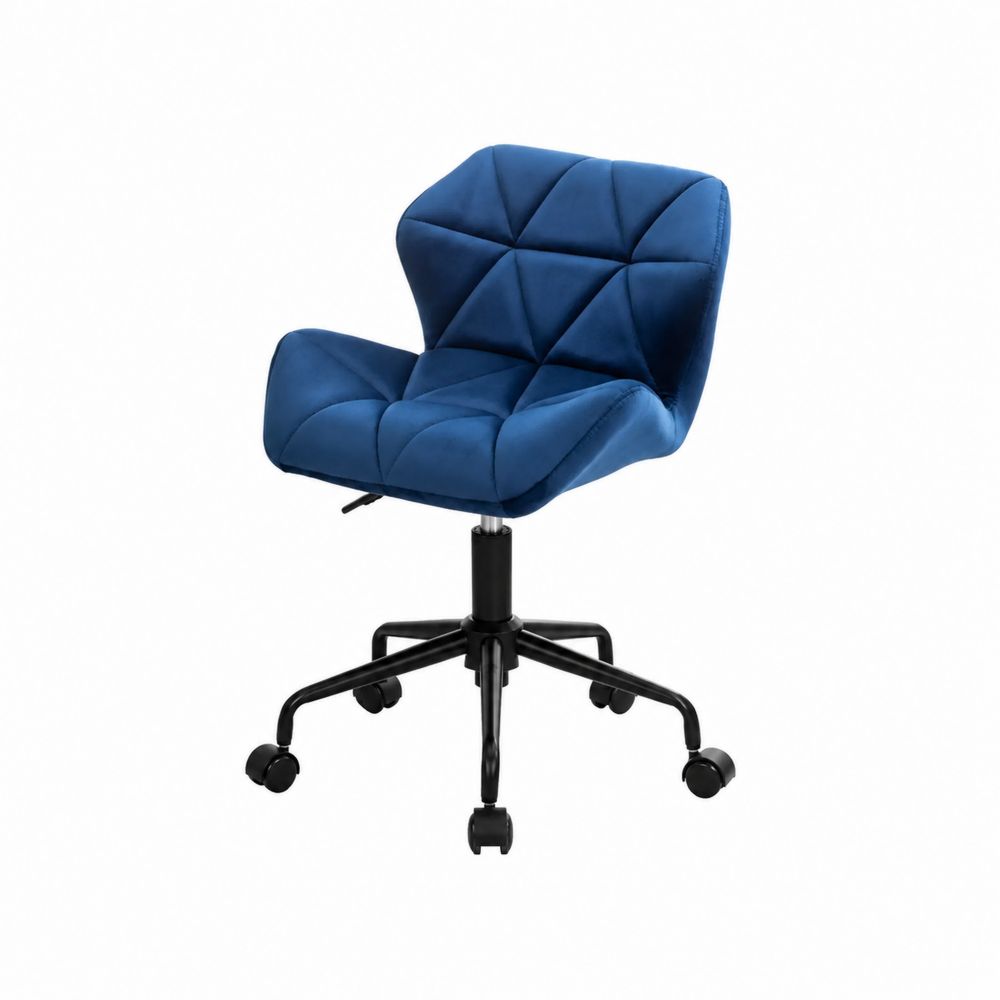 Chaise de bureau en velours avec roulettes