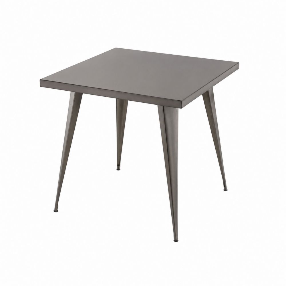 Table carrée en métal gris