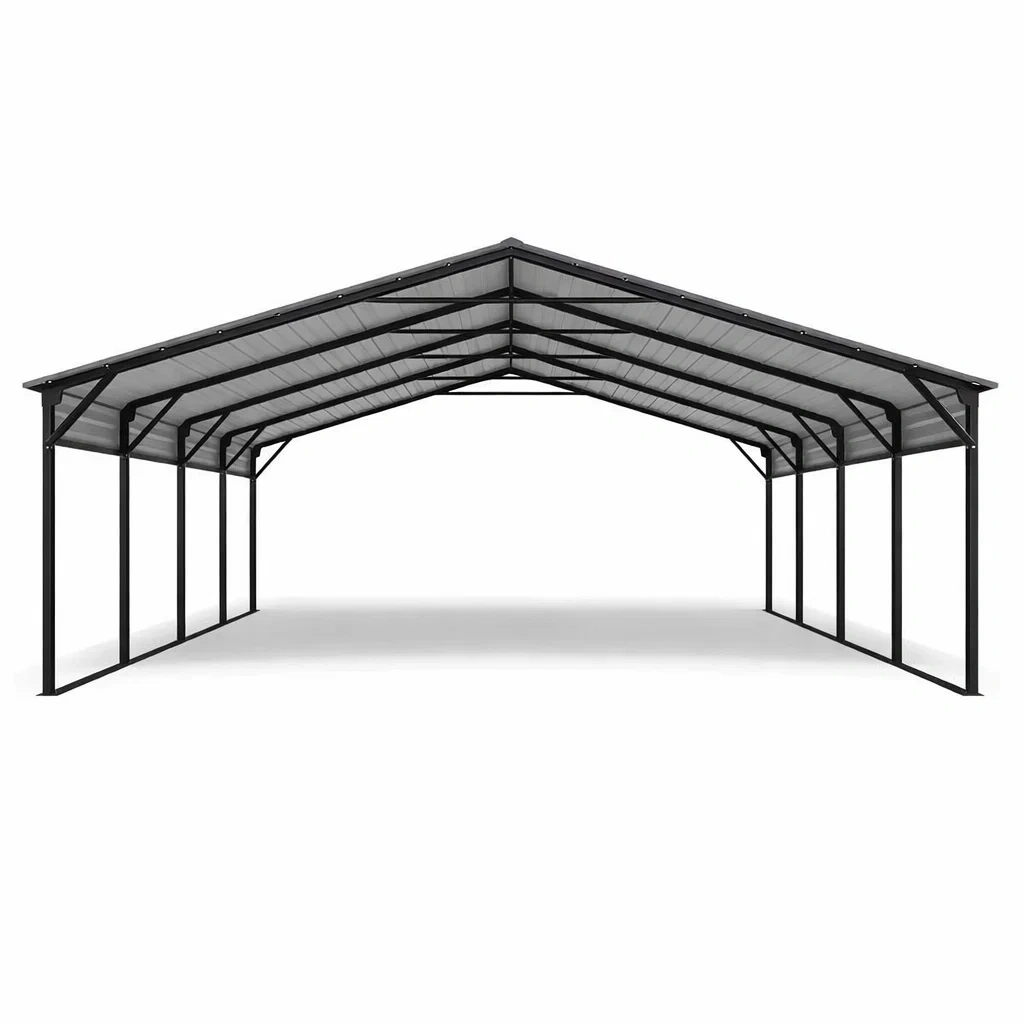 Stahl Carport 600x300x280 cm Grau-Homelito