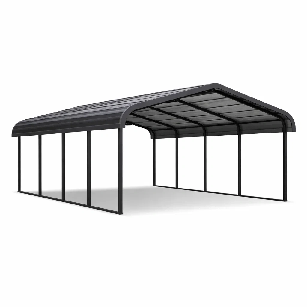 Stahl Auto-Unterstand mit Polycarbonat-Dach, 600 x 300 x 240 cm, Anthrazit-Homelito
