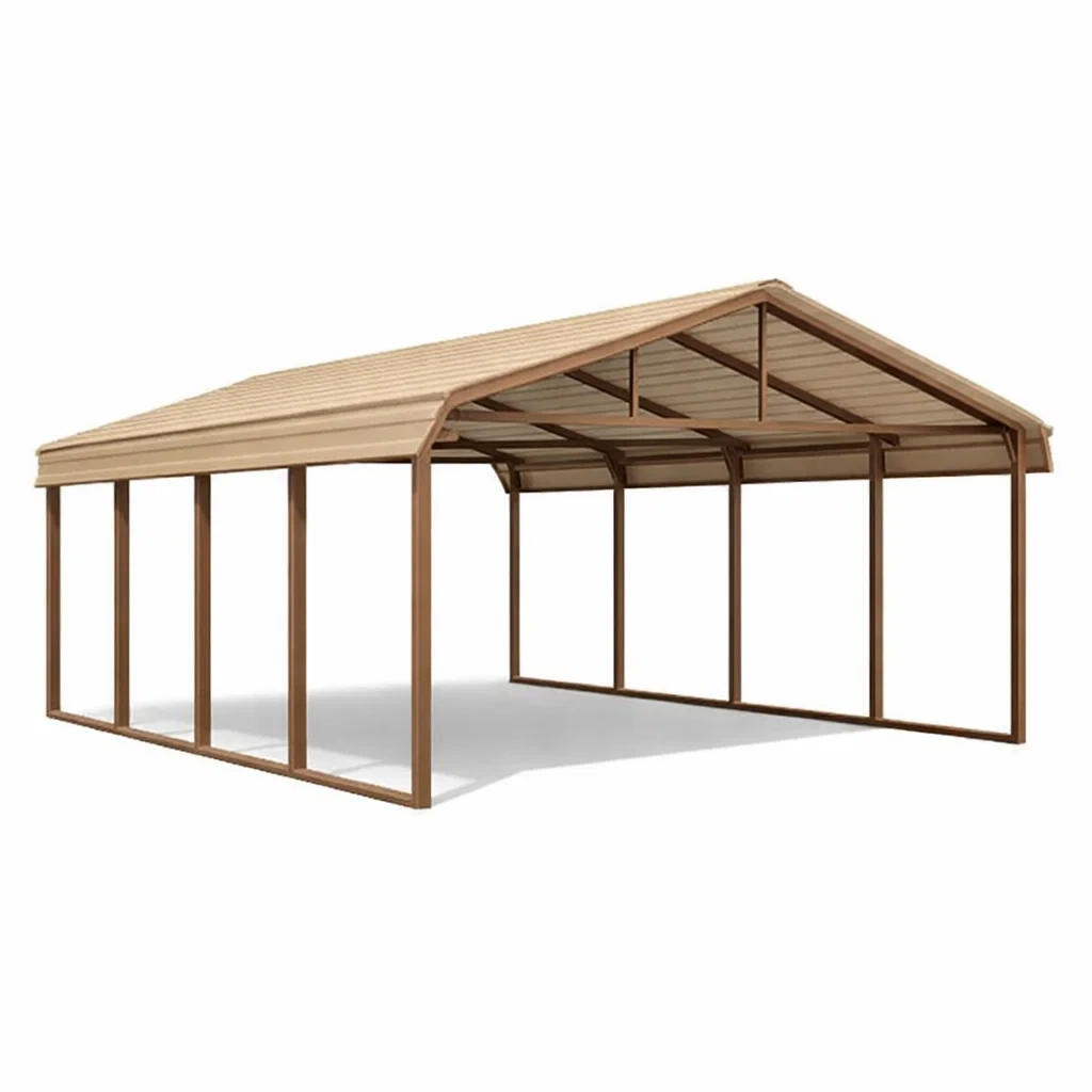 Metall Carport Überdachung 600x300x230 cm Stahl Braun-Homelito