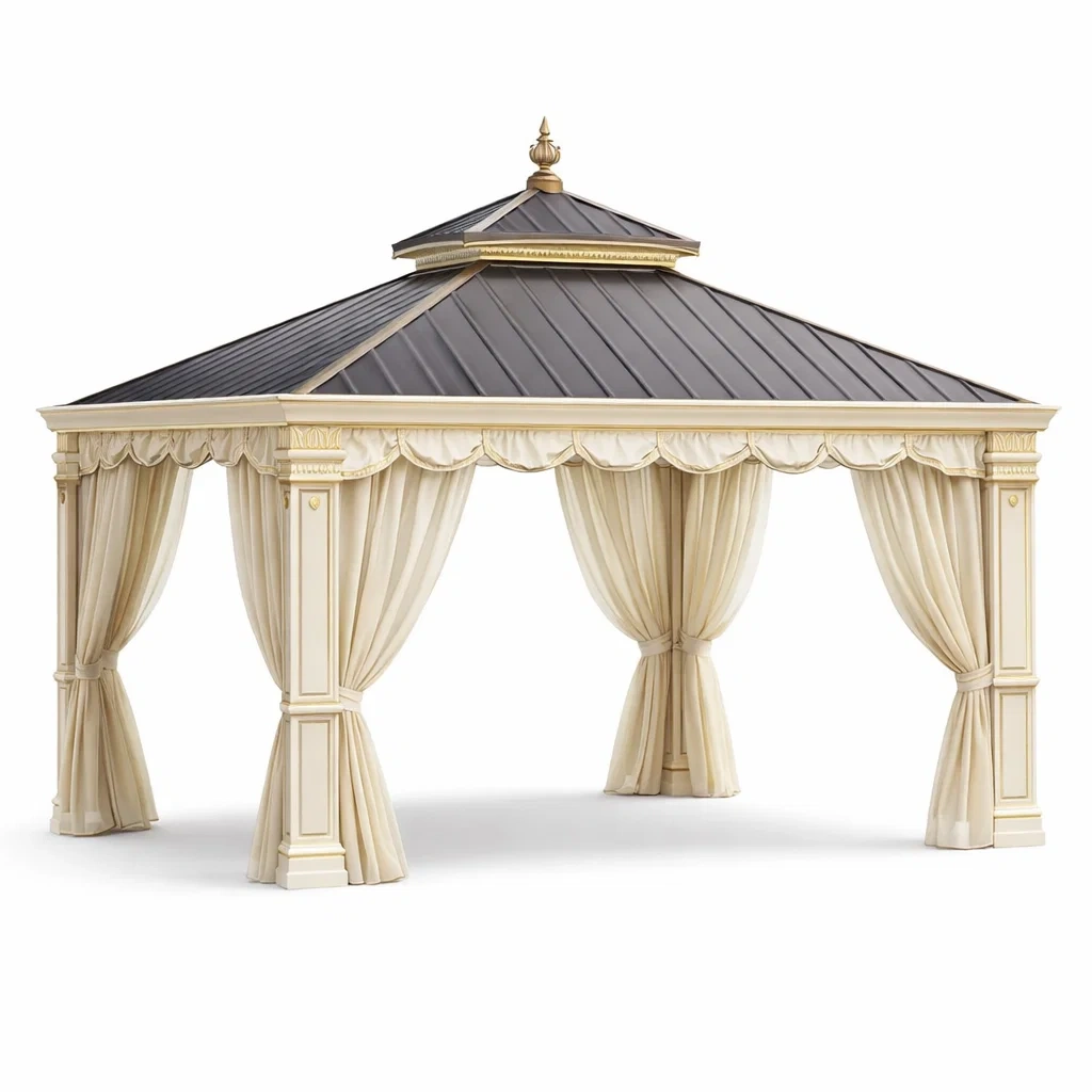 Gartenpavillon Aluminium mit Stahlrahmen 3x4m Beige-Homelito