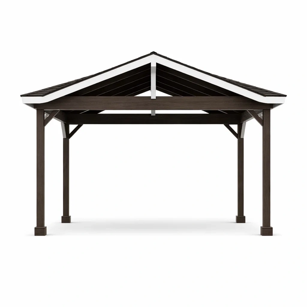 Holzpavillon mit Bitumendach 300x300x250 cm Dunkelbraun-Homelito
