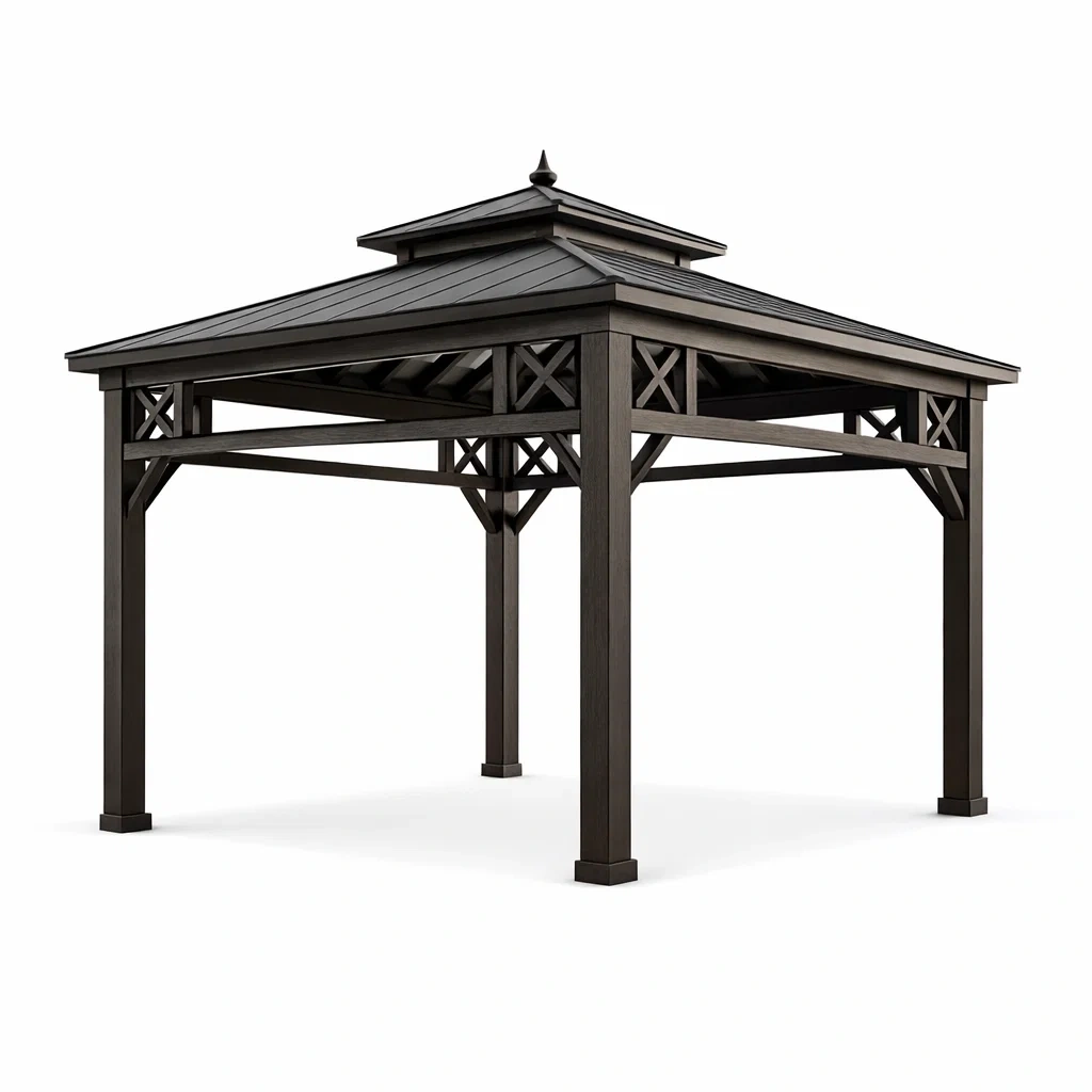 Pavillon aus Aluminium 300x300 cm Dunkelbraun-Homelito
