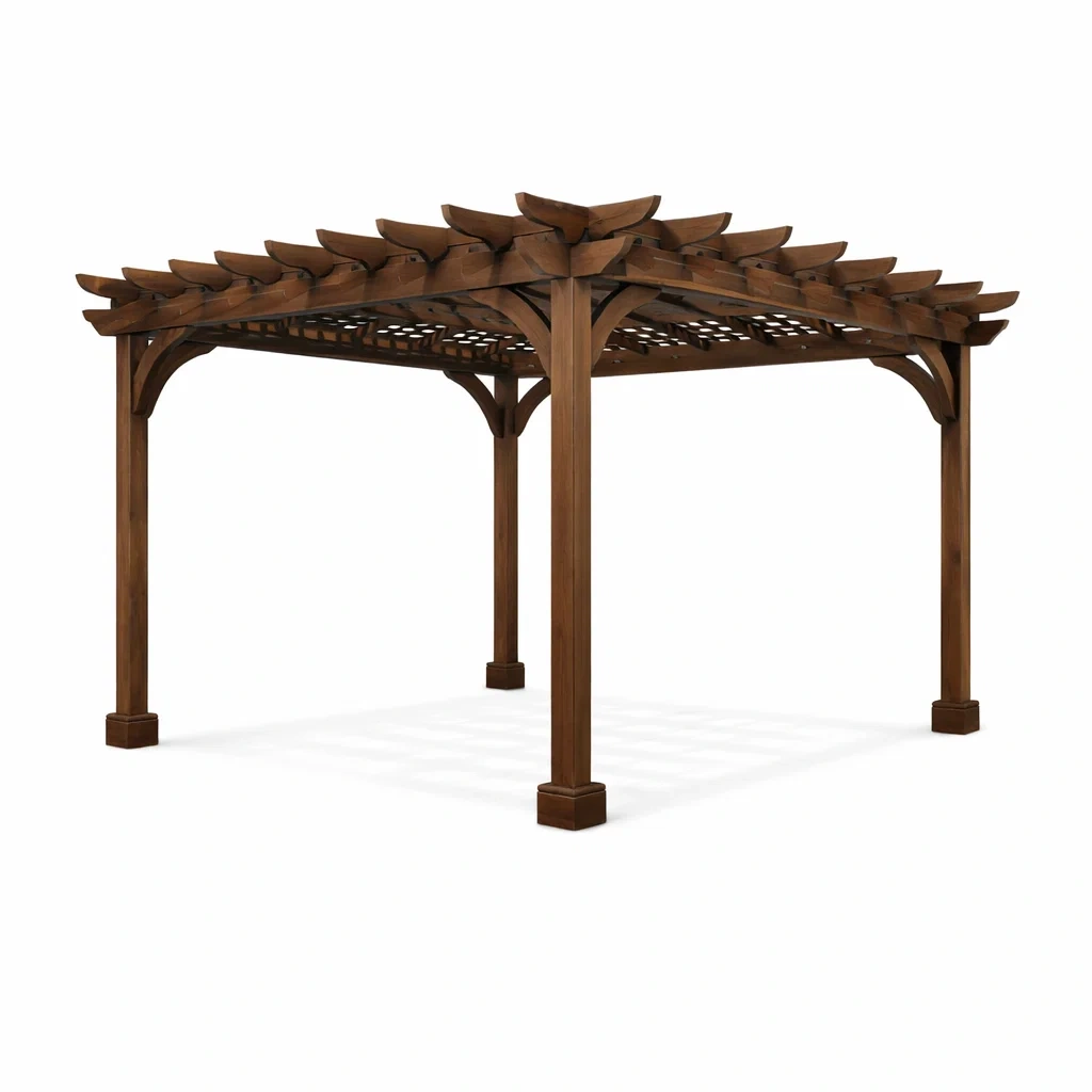 Quadratische Pergola aus Holz Dunkelbraun 300x300x250 cm-Homelito