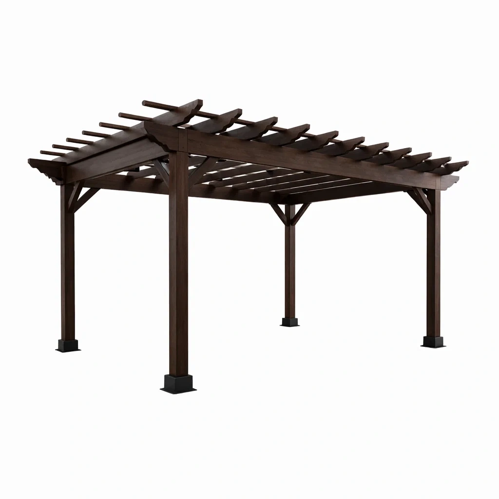 Pergola aus Holz Braun 400x300x250 cm-Homelito