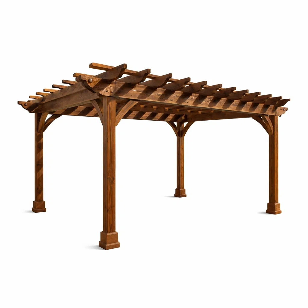 Holzpergola aus Kiefernholz 400x300x250 cm Braun-Homelito
