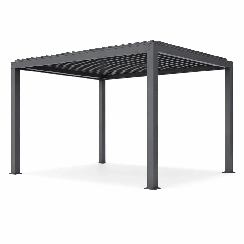 Metall Pergola mit Verstellbarem Dach 3x3 m Grau-Homelito