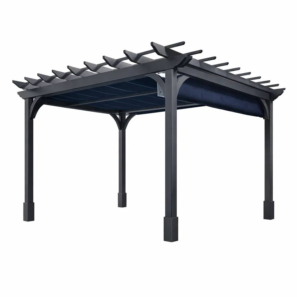 Pergola Pavillon Aluminium Anthrazit Dunkelblau 3x3 m-Homelito