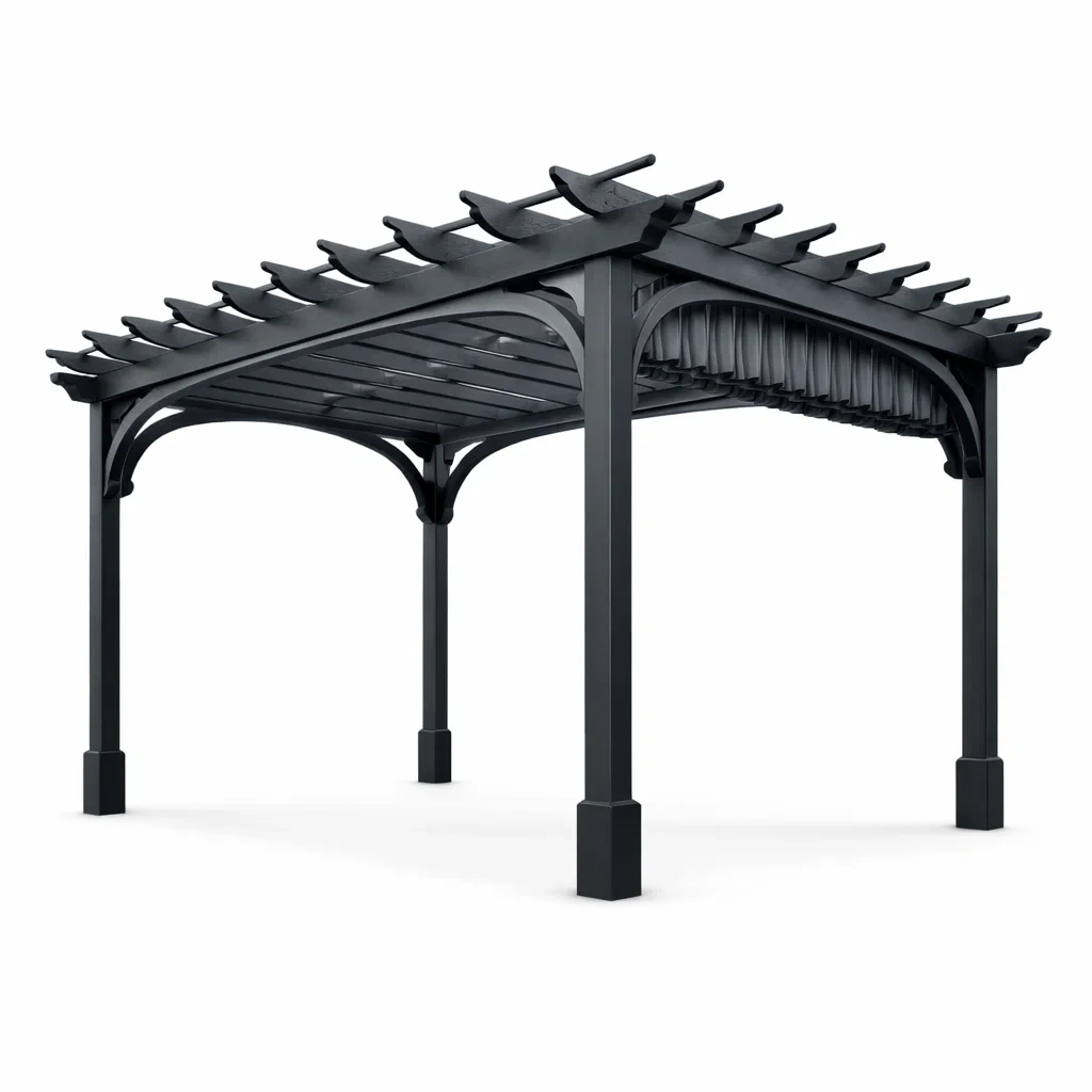 Pergola aus Aluminium Schwarz 300 x 400 cm-Homelito