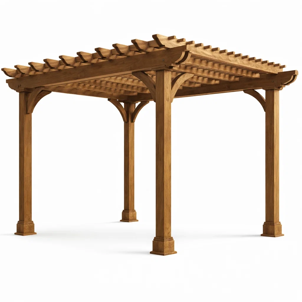 Holz Pergola aus Lärchenholz 300cm x 300cm x 250cm-Homelito