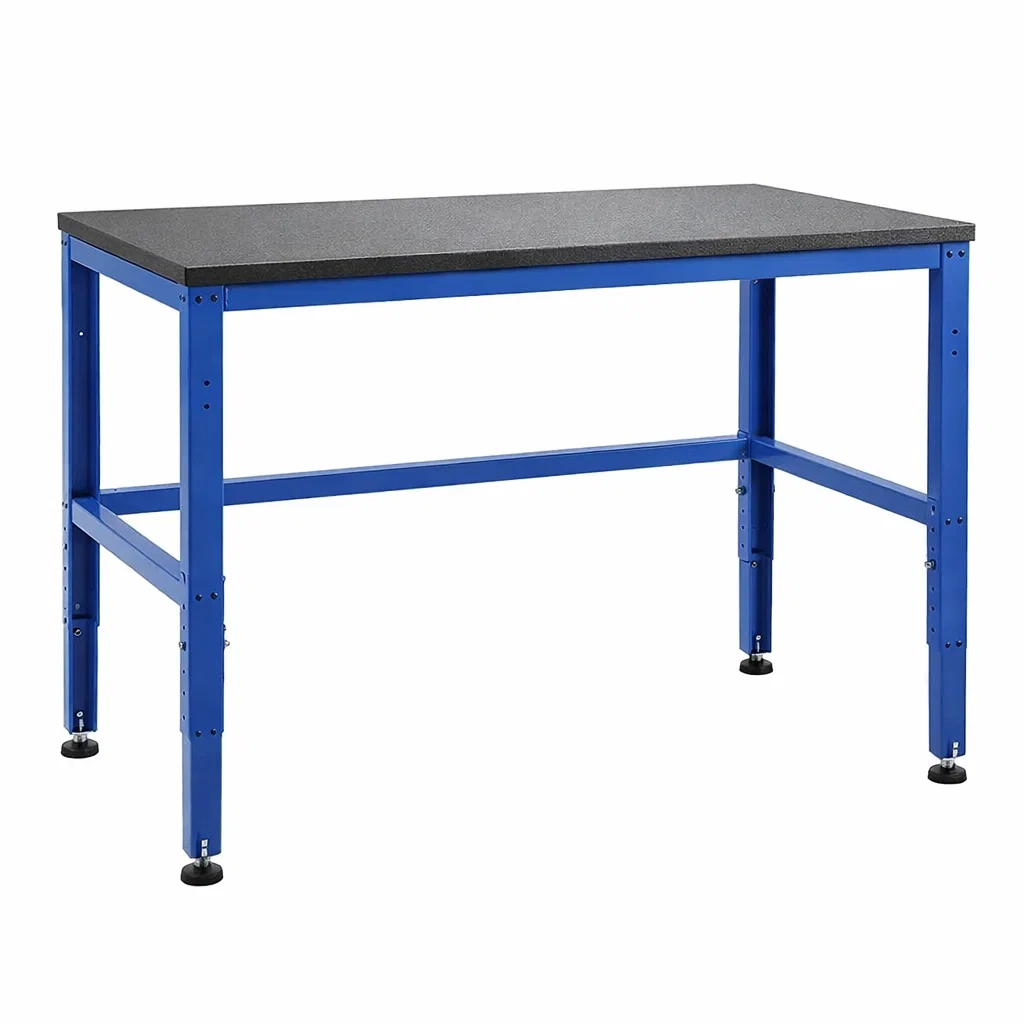 Arbeitstisch aus Metall 120 cm x 60 cm Schwarz/Blau-Homelito