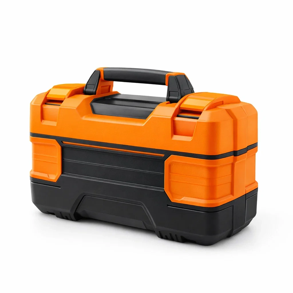 Werkzeugkoffer Kunststoff Orange/Schwarz-Homelito