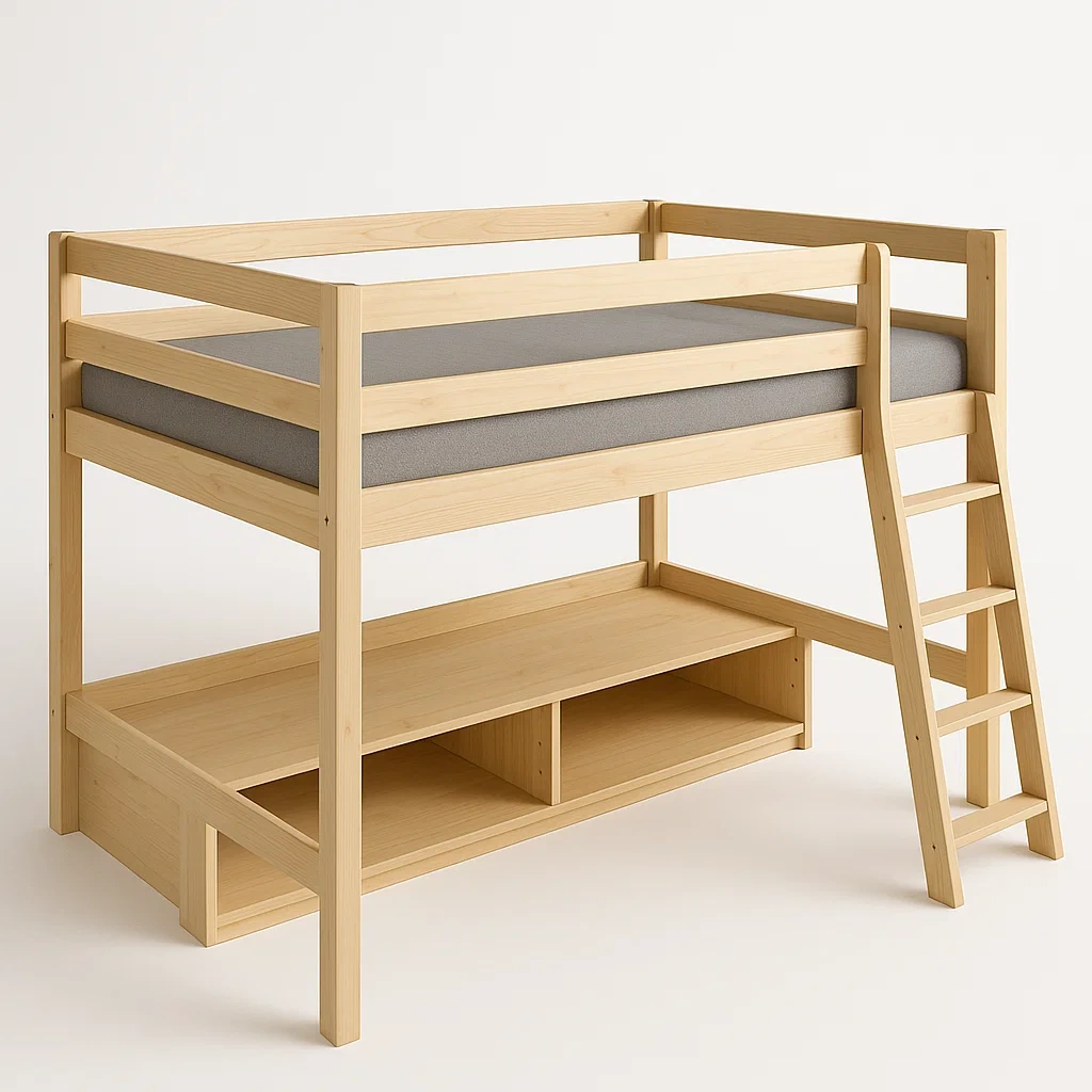 Hochbett,Hochbett aus Holz-HOMARONE